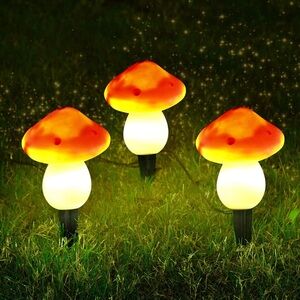 Solar Mushroom Yard Lights